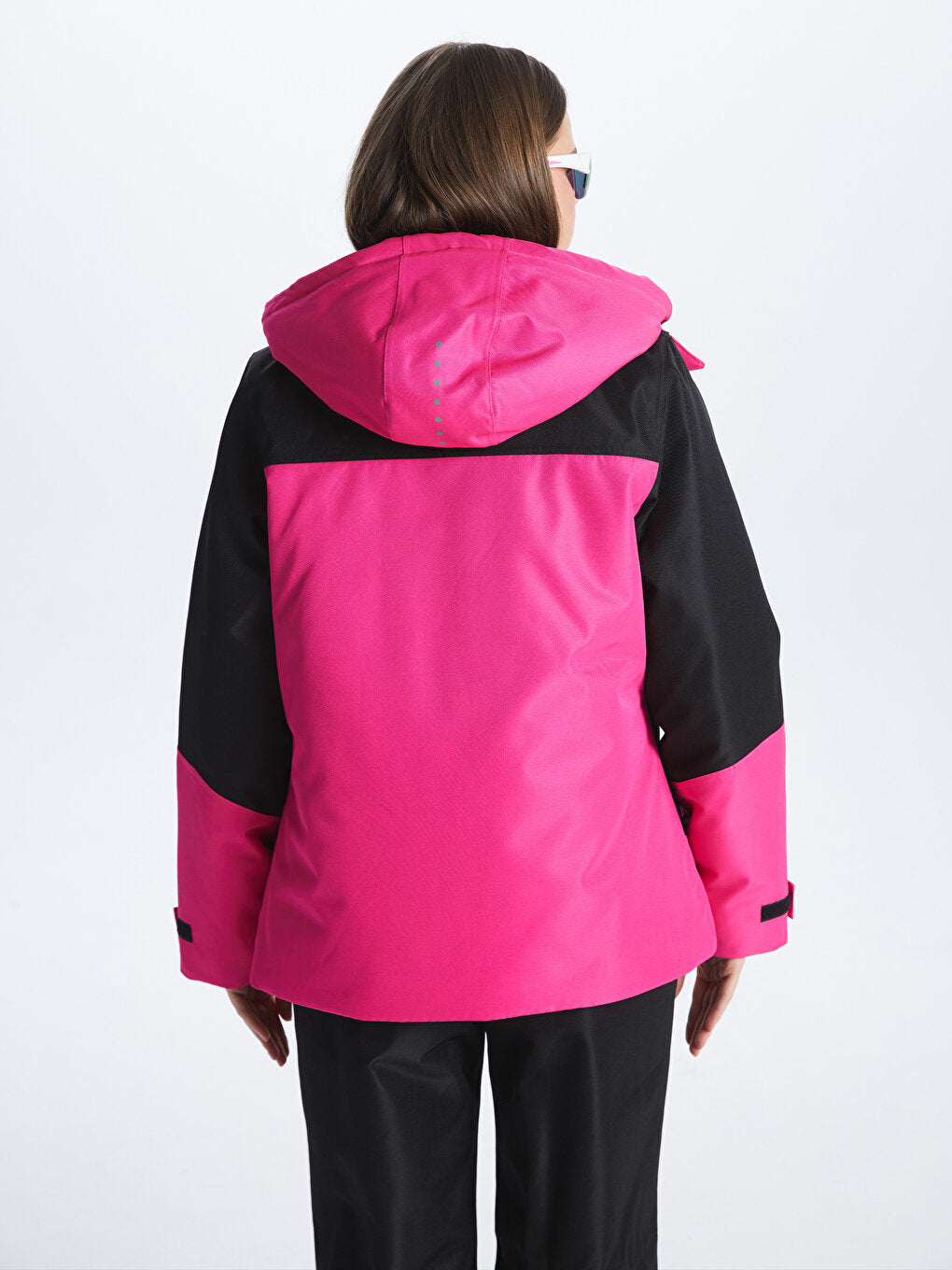 Hooded Color Blocked Long Sleeve Women's Ski Jacket