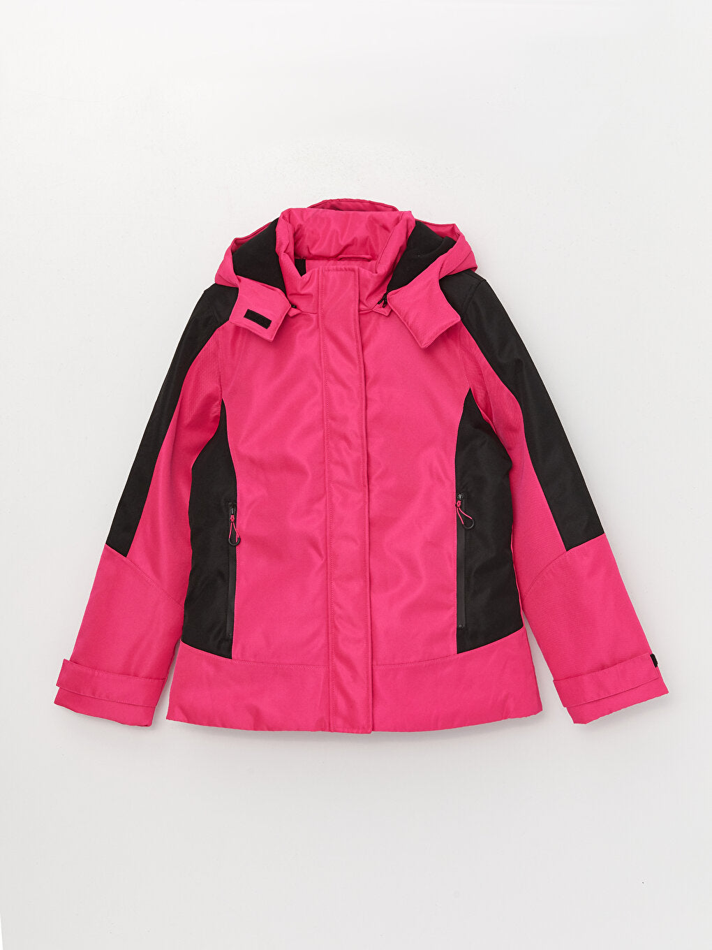 Hooded Color Blocked Long Sleeve Women's Ski Jacket