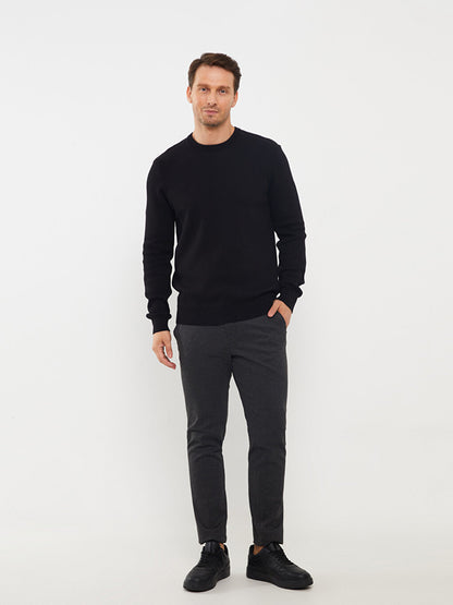 Crew Neck Long Sleeve Men's Knitwear Sweater