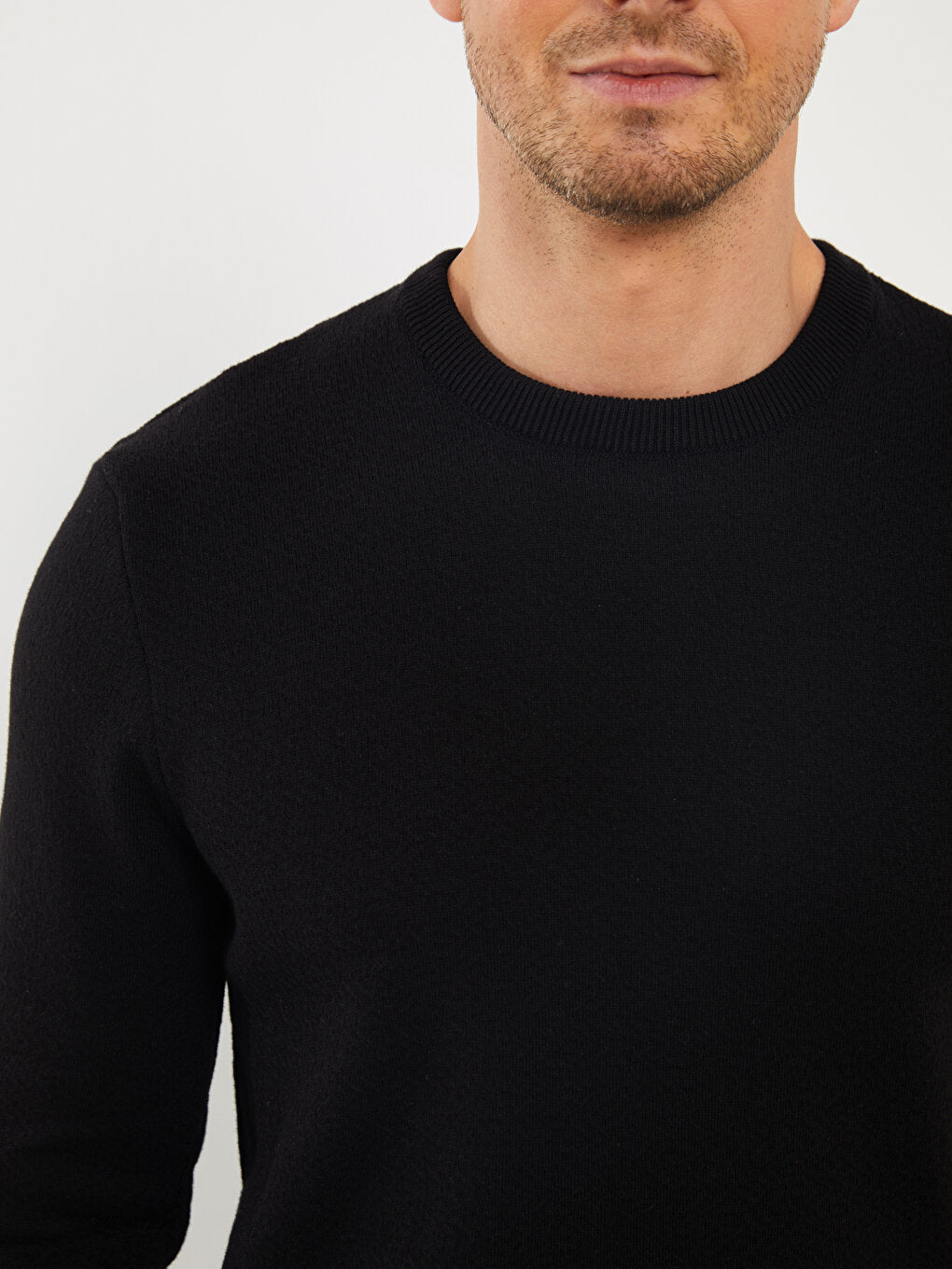 Crew Neck Long Sleeve Men's Knitwear Sweater