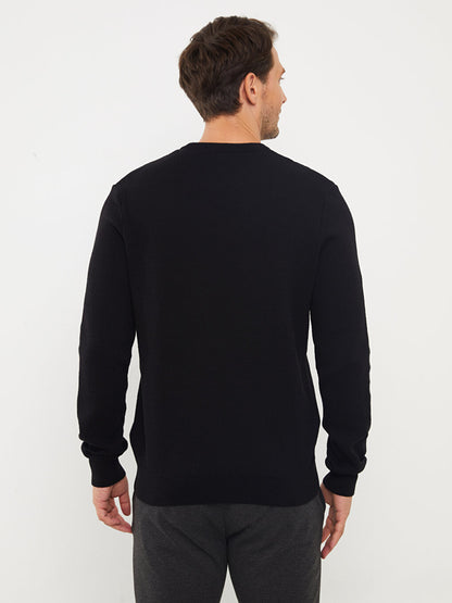 Crew Neck Long Sleeve Men's Knitwear Sweater