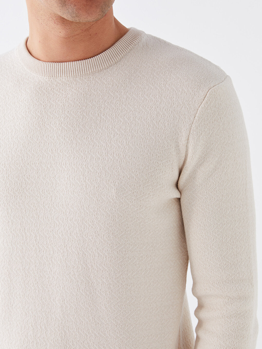 Crew Neck Long Sleeve Men's Knitwear Sweater