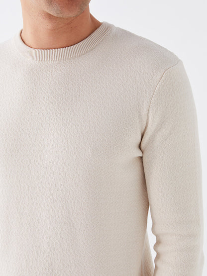 Crew Neck Long Sleeve Men's Knitwear Sweater