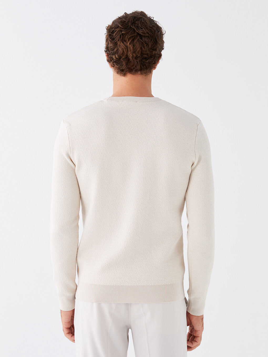 Crew Neck Long Sleeve Men's Knitwear Sweater