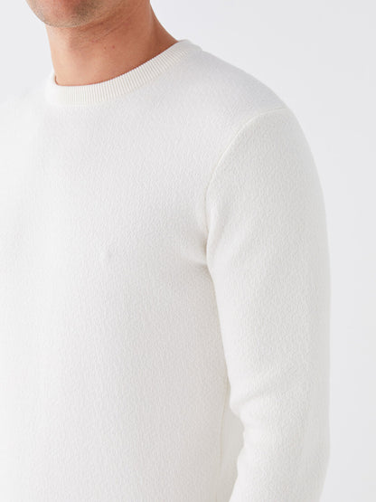 Crew Neck Long Sleeve Men's Knitwear Sweater