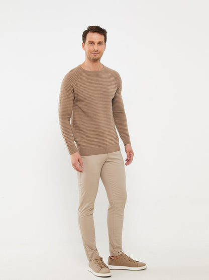 Crew Neck Long Sleeve Men's Knitwear Sweater