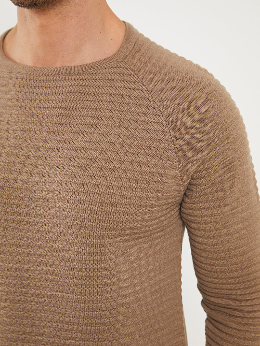 Crew Neck Long Sleeve Men's Knitwear Sweater