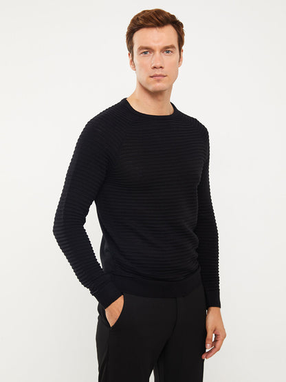 Crew Neck Long Sleeve Men's Knitwear Sweater