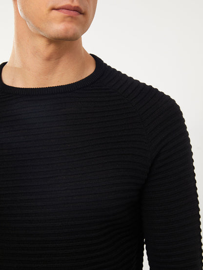 Crew Neck Long Sleeve Men's Knitwear Sweater