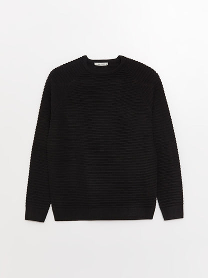 Crew Neck Long Sleeve Men's Knitwear Sweater