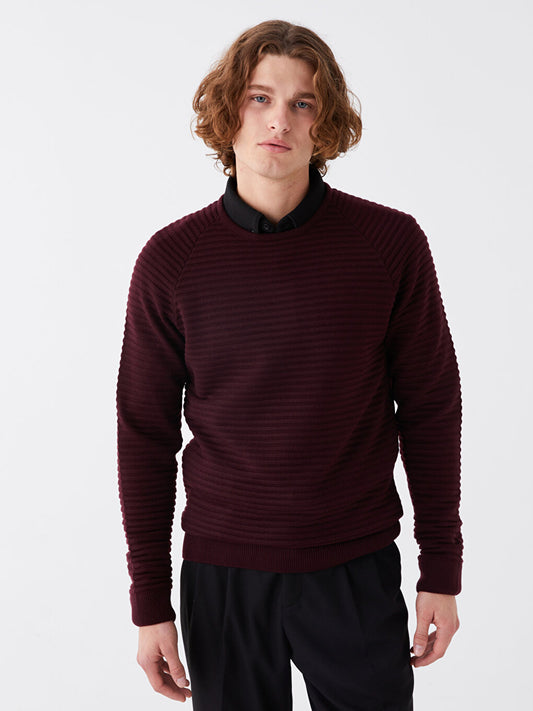 Crew Neck Long Sleeve Men's Knitwear Sweater