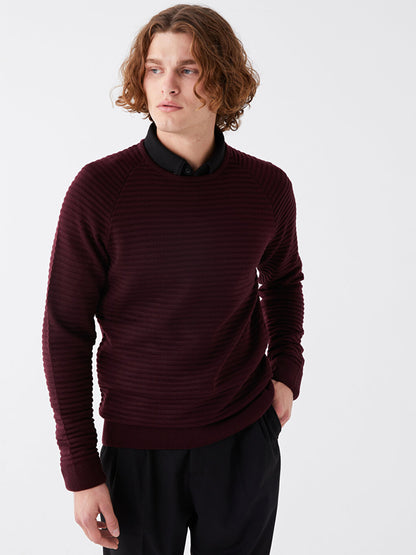 Crew Neck Long Sleeve Men's Knitwear Sweater