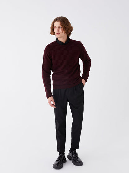 Crew Neck Long Sleeve Men's Knitwear Sweater