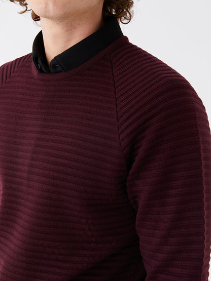 Crew Neck Long Sleeve Men's Knitwear Sweater