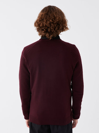 Crew Neck Long Sleeve Men's Knitwear Sweater