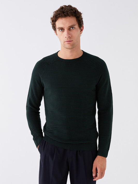 Crew Neck Long Sleeve Men's Knitwear Sweater