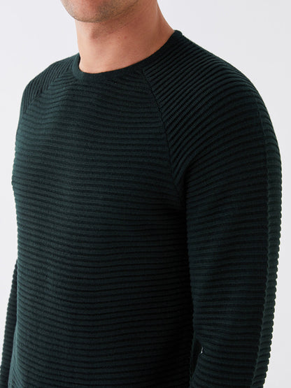 Crew Neck Long Sleeve Men's Knitwear Sweater