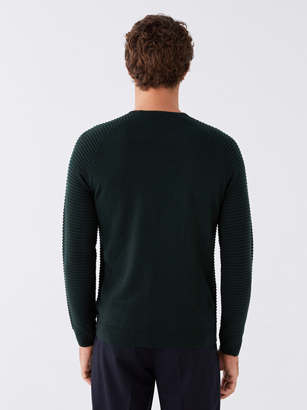 Crew Neck Long Sleeve Men's Knitwear Sweater