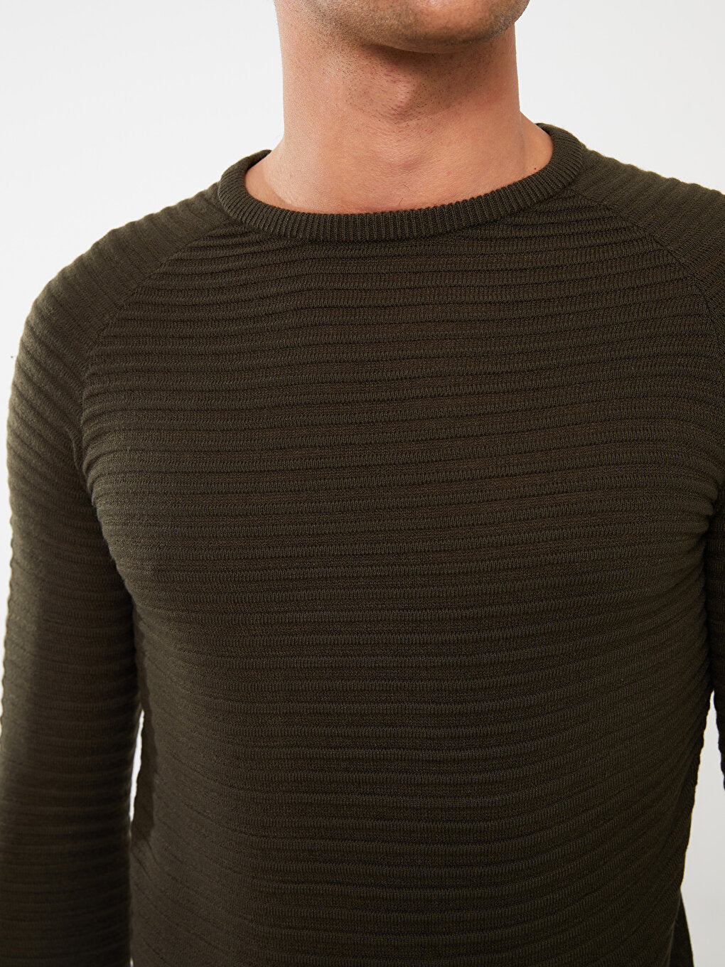 Crew Neck Long Sleeve Men's Knitwear Sweater