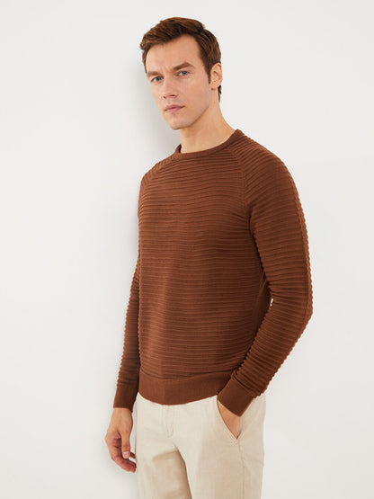 Crew Neck Long Sleeve Men's Knitwear Sweater