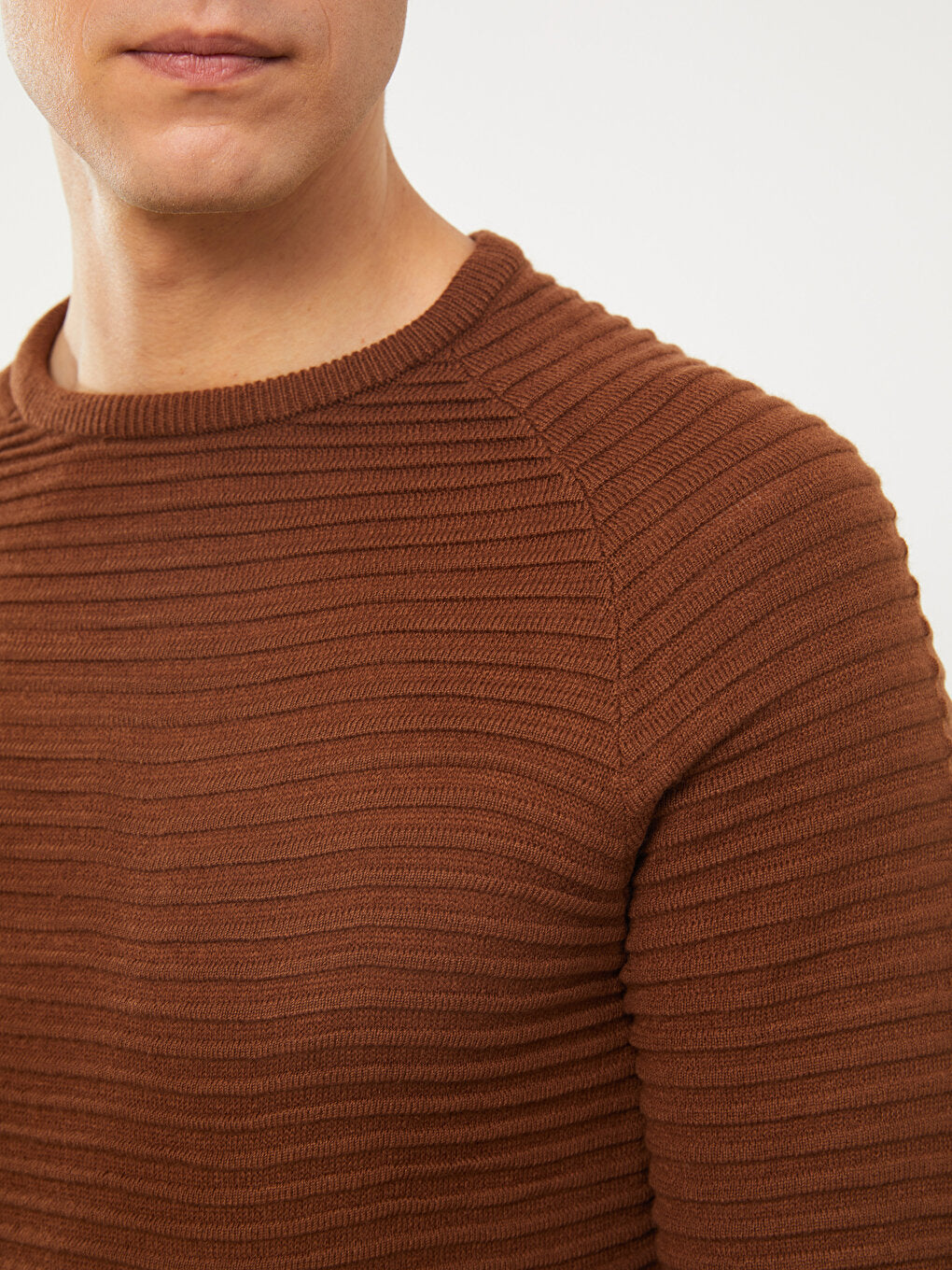 Crew Neck Long Sleeve Men's Knitwear Sweater