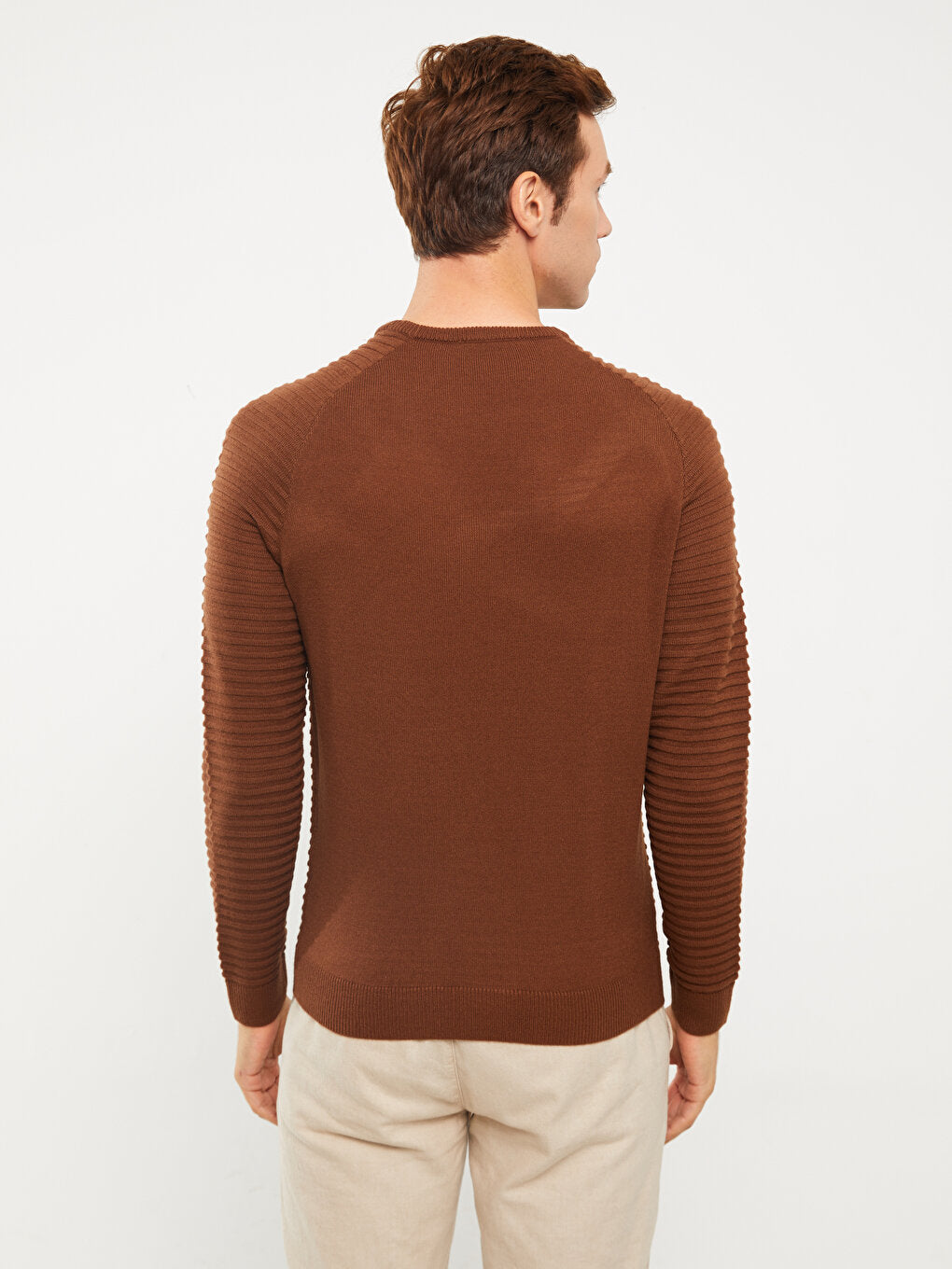 Crew Neck Long Sleeve Men's Knitwear Sweater