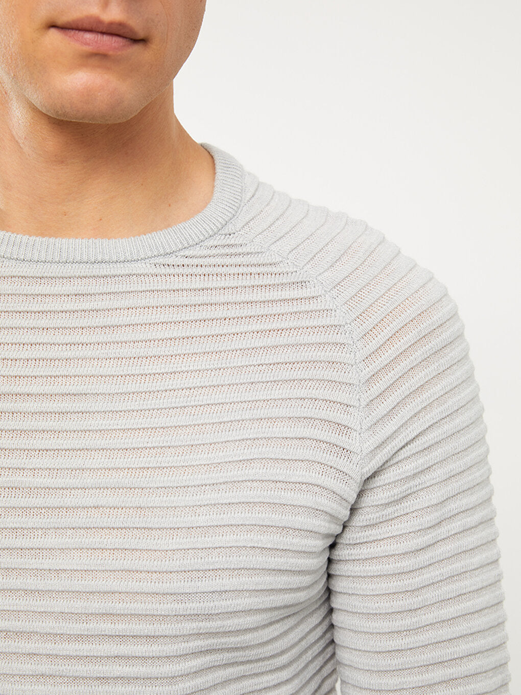 Crew Neck Long Sleeve Men's Knitwear Sweater