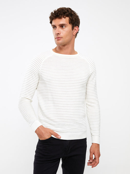 Crew Neck Long Sleeve Men's Knitwear Sweater