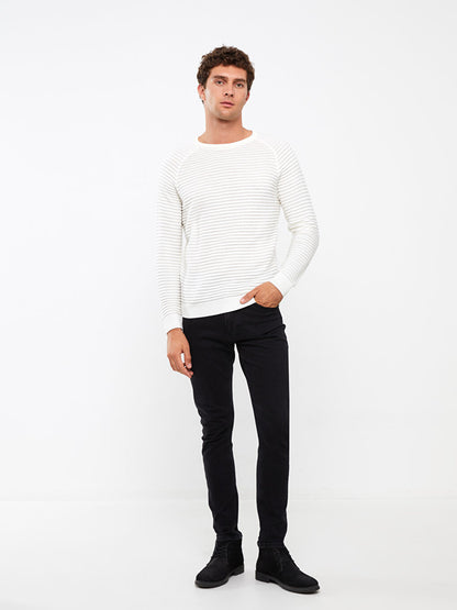 Crew Neck Long Sleeve Men's Knitwear Sweater