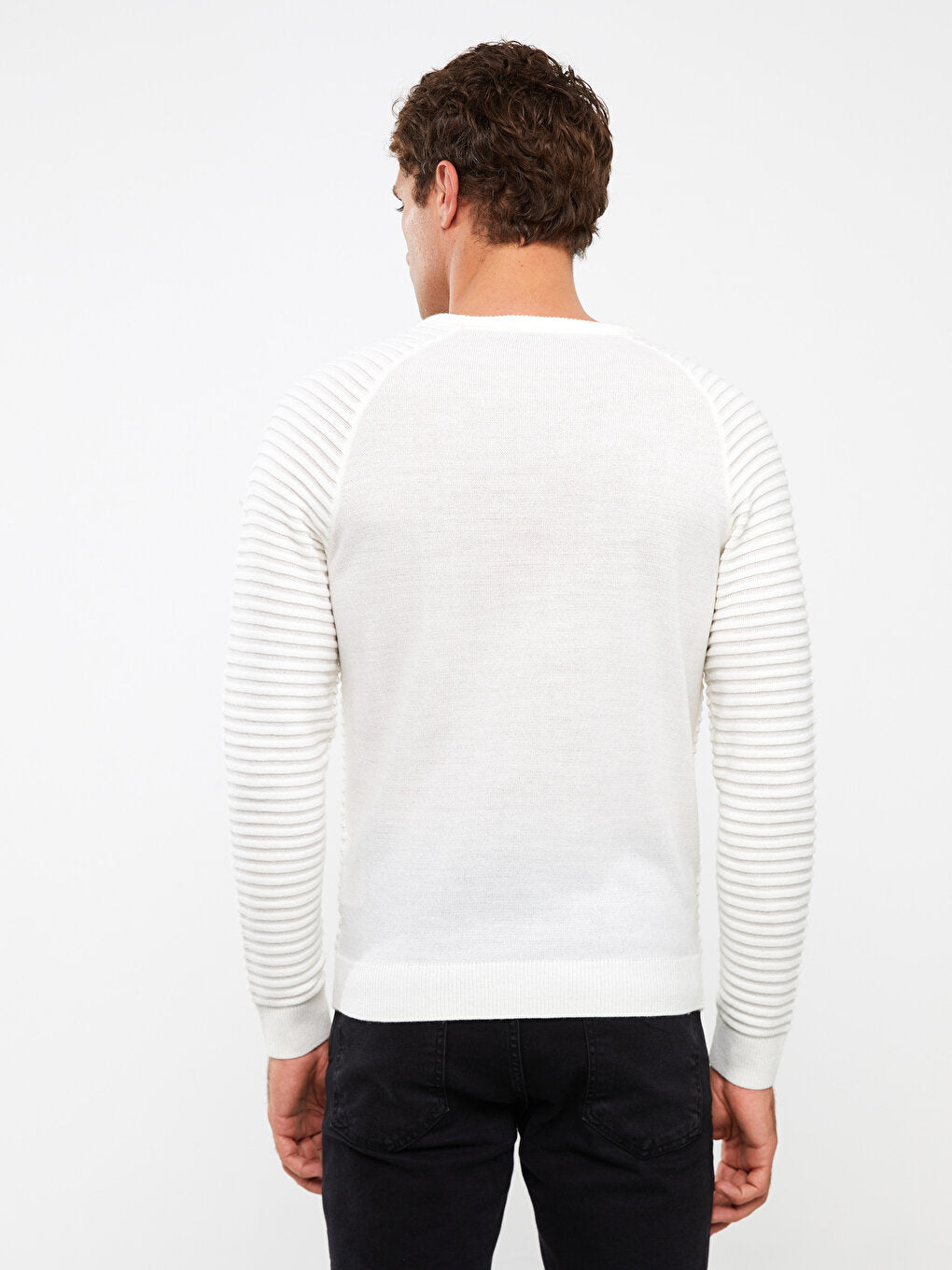 Crew Neck Long Sleeve Men's Knitwear Sweater