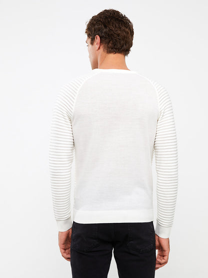 Crew Neck Long Sleeve Men's Knitwear Sweater