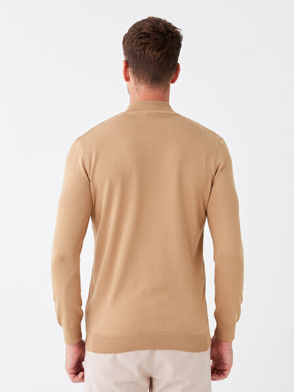 High Collar Long Sleeve Men's Knitwear Sweater