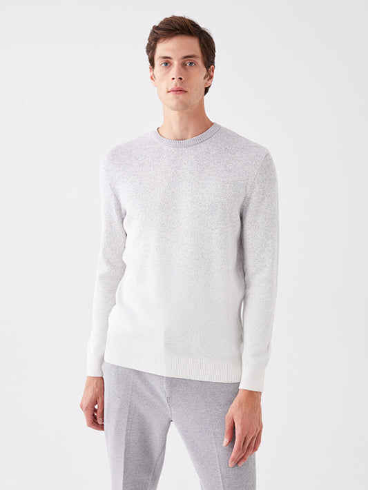 Crew Neck Long Sleeve Men's Knitwear Sweater