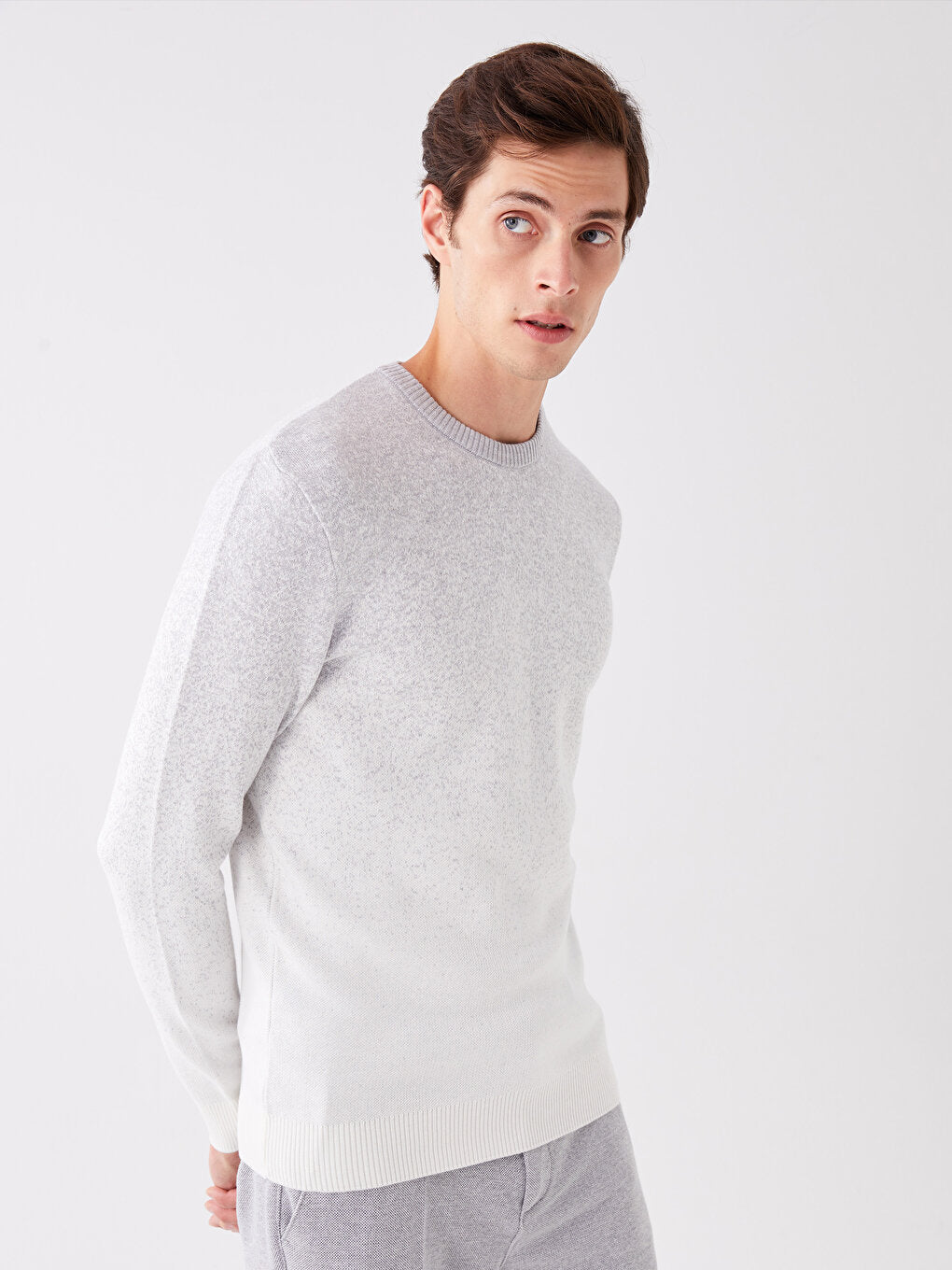 Crew Neck Long Sleeve Men's Knitwear Sweater