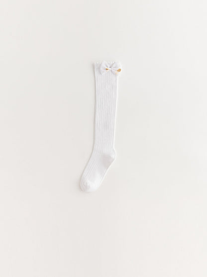 Girls' Knee-high Socks with Bow Detail