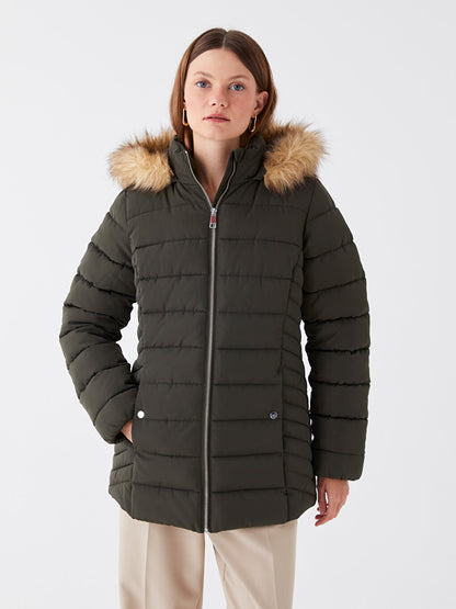 Women's Hooded Plain Puffer Coat