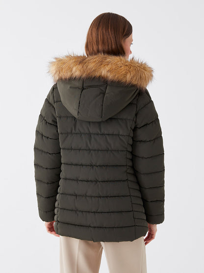 Women's Hooded Plain Puffer Coat