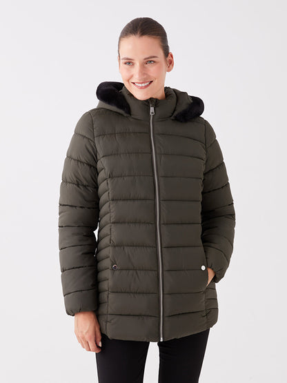 Women's Hooded Plain Puffer Coat