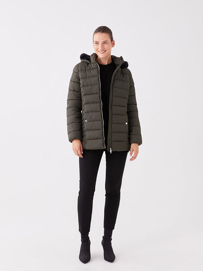 Women's Hooded Plain Puffer Coat