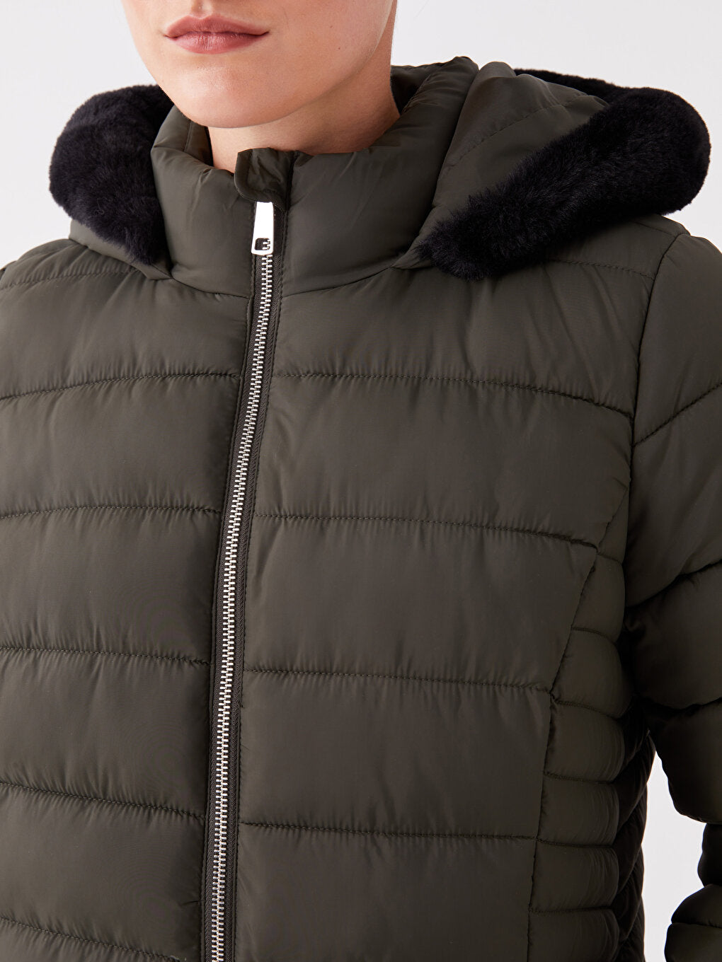 Women's Hooded Plain Puffer Coat