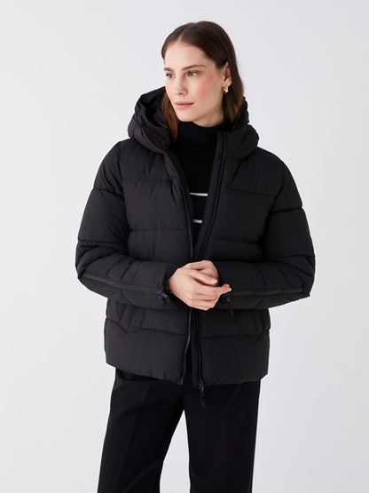 Women's Hooded Plain Puffer Coat