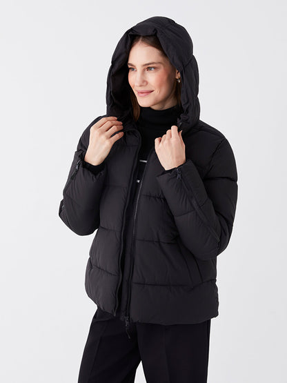 Women's Hooded Plain Puffer Coat