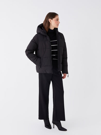 Women's Hooded Plain Puffer Coat