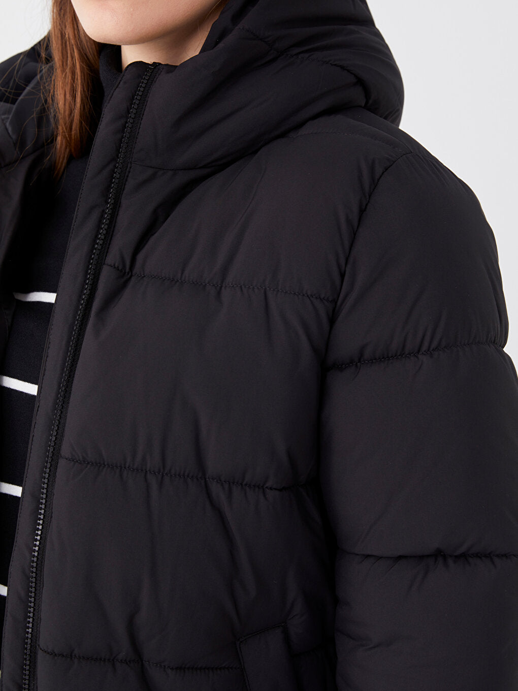 Women's Hooded Plain Puffer Coat