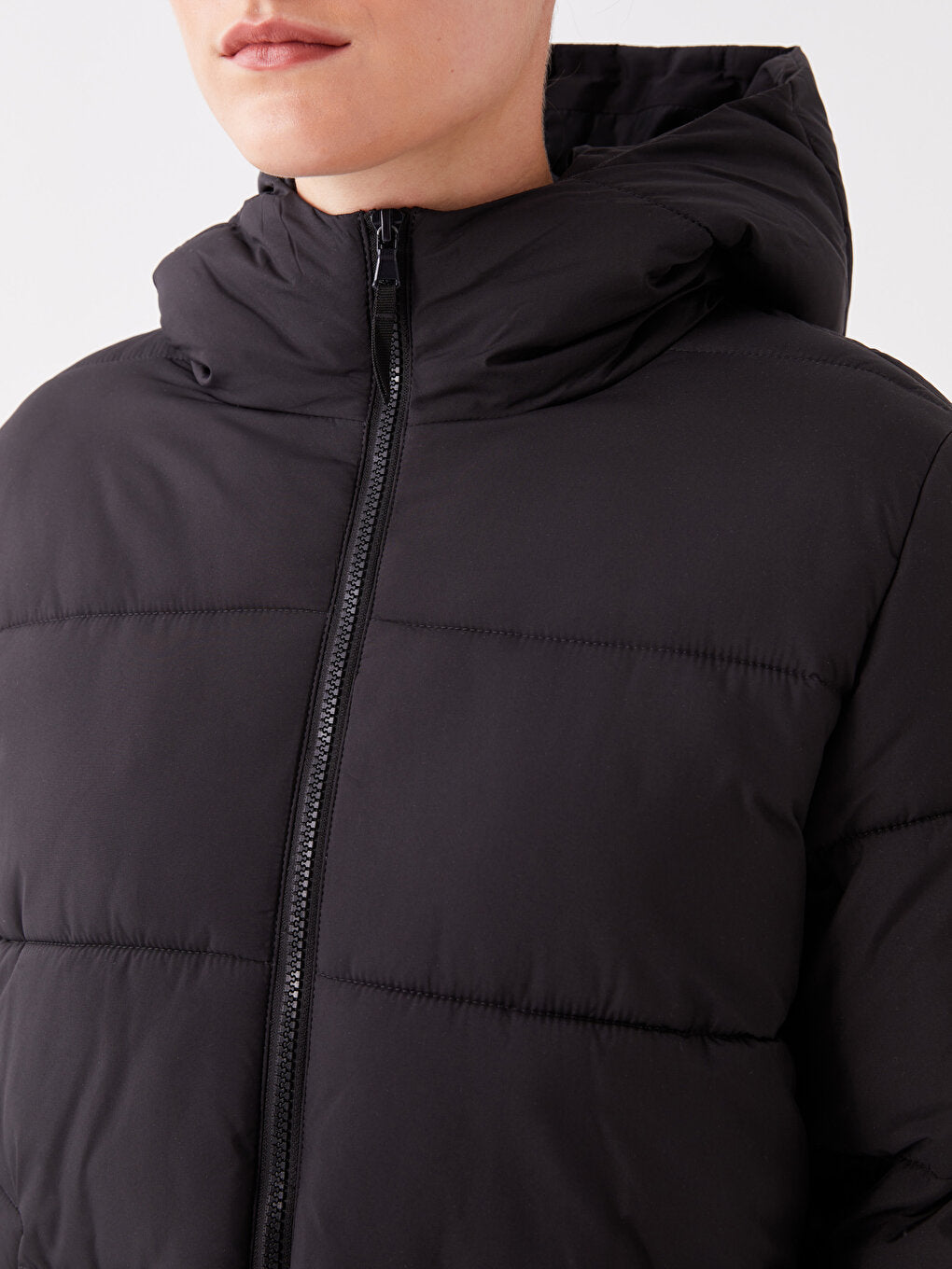 Women's Hooded Plain Puffer Coat