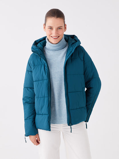 Women's Hooded Plain Puffer Coat