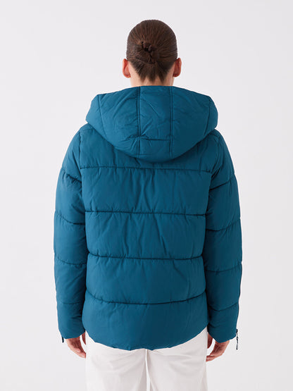 Women's Hooded Plain Puffer Coat