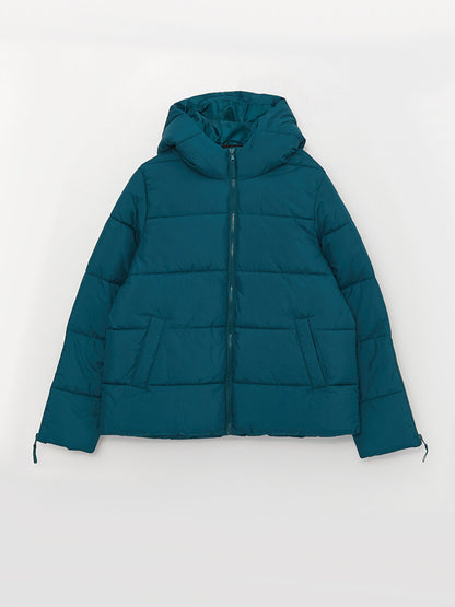 Women's Hooded Plain Puffer Coat