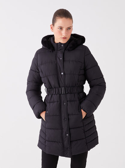 Women's Hooded Plain Puffer Coat