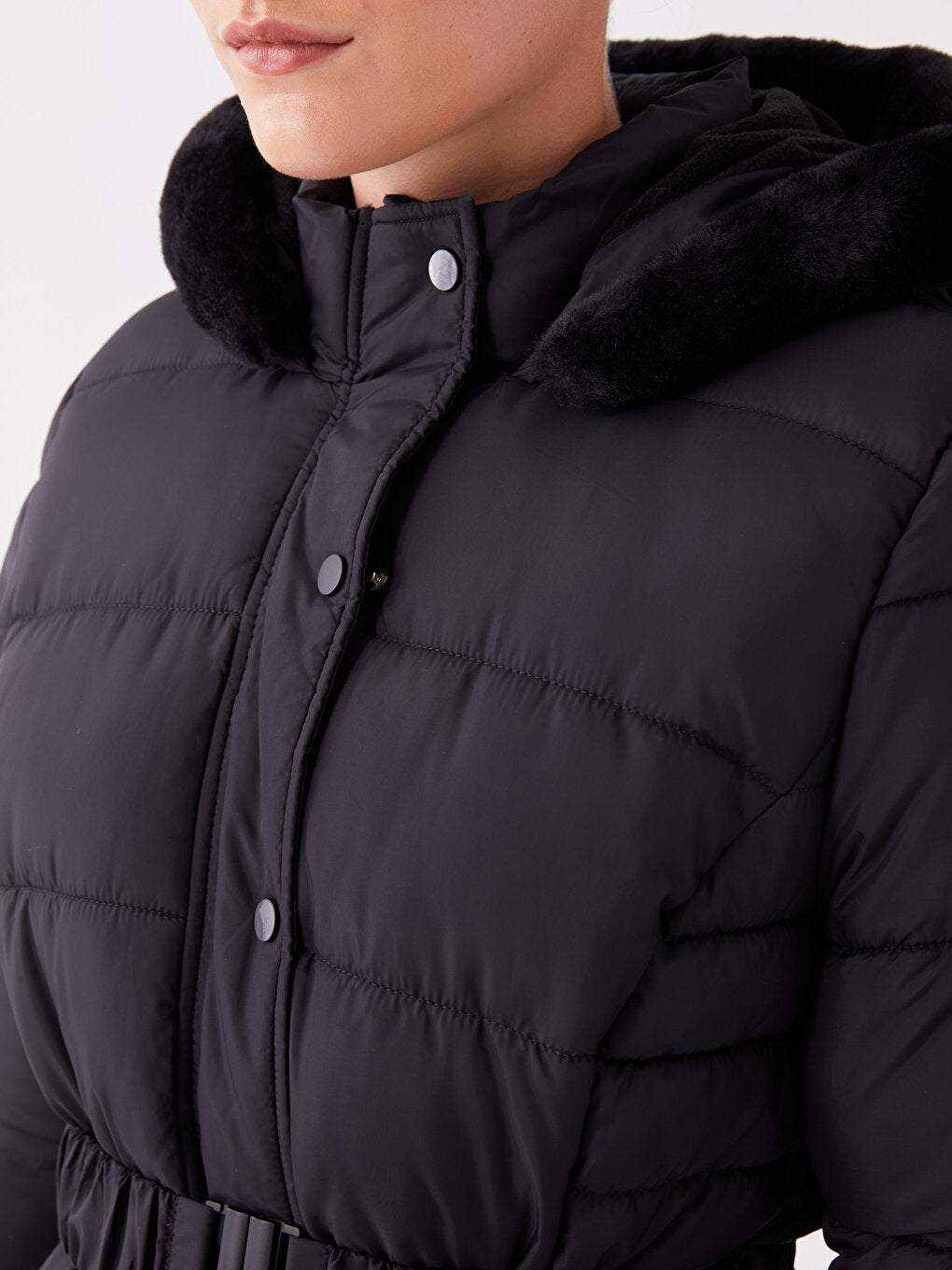 Women's Hooded Plain Puffer Coat